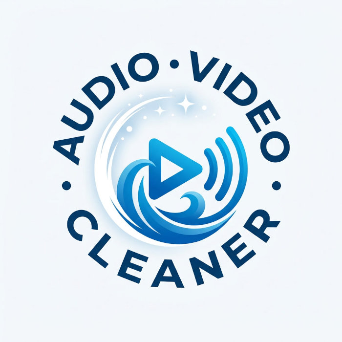 Audio Video Cleaner logo with play button and waves